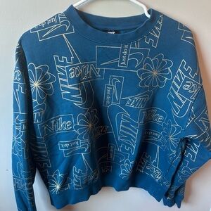 Nike Clash Crew Valerian Blue Logo-Print Sweater